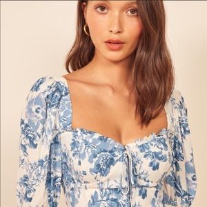 Reformation Luna Crop top in Olympia print